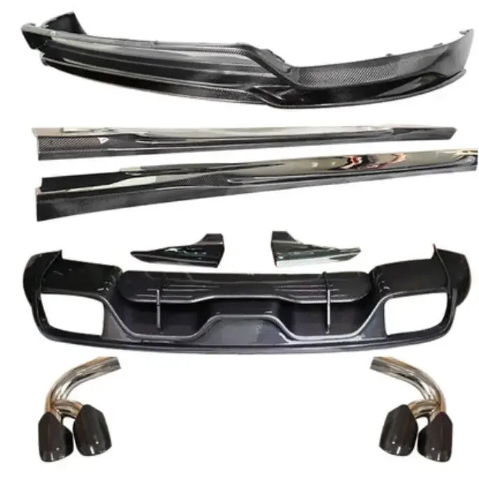 Real Carbon Fiber Body Kit For Porsche Cayenne Coupe 2018-2023 Front Bumper Lip Bear Trunk Diffuser Side Skirt Spoiler