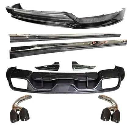Real Carbon Fiber Body Kit For Porsche Cayenne Coupe 2018-2023 Front Bumper Lip Bear Trunk Diffuser Side Skirt Spoiler
