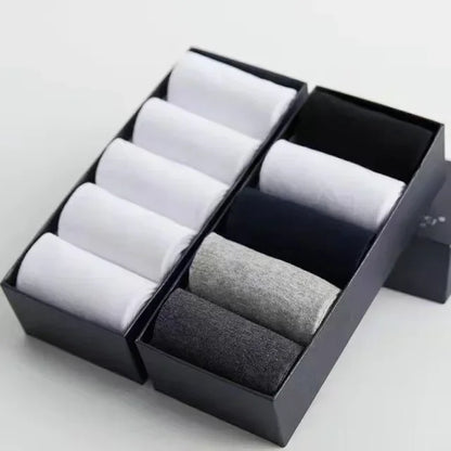20Pcs/Lot Men's Pure Cotton Socks Plus Size Solid Color Casual Office Business Long Socks Breathable Soft Men's Socks EU39-48