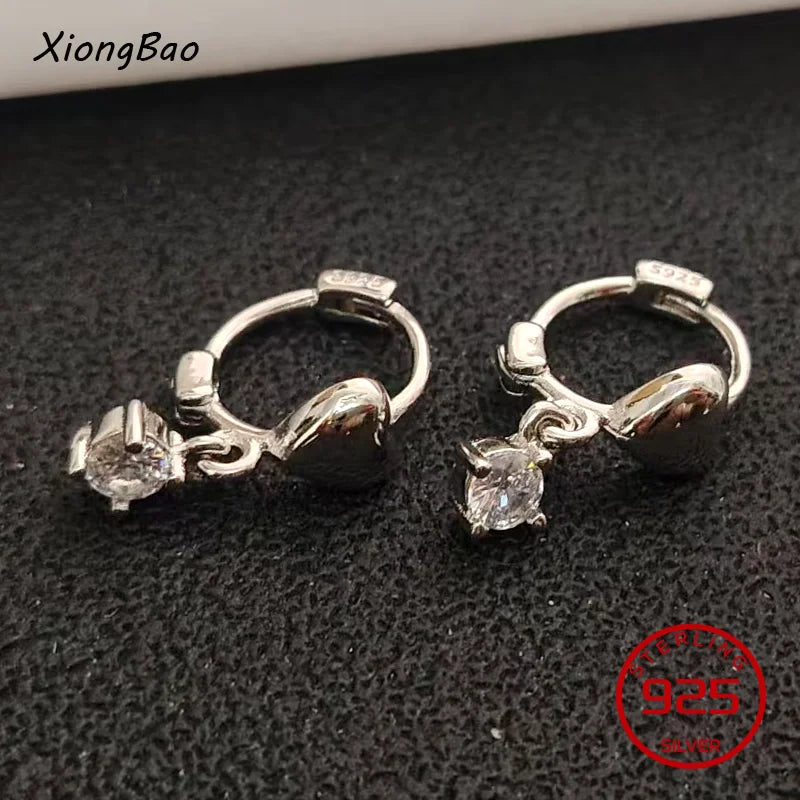 925 Sterling Silver Geometry Asymmetric Earring for Women Girl Simple Office Jewelry Gift Dropshipping