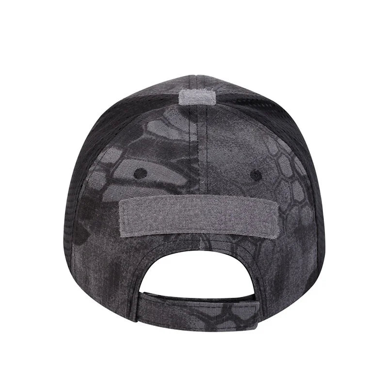 Outdoor Camouflage Adjustable Cap Summer Mesh Breathable Tactical Skull Embroidery Hat Fishing Hunting Snapback Baseball Caps
