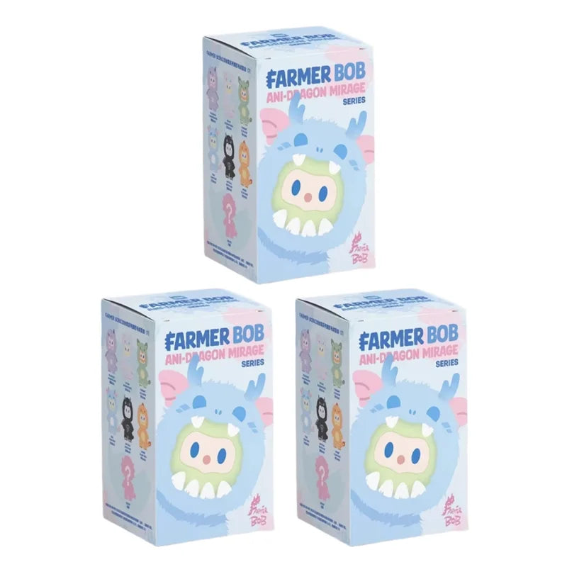 Farmer Bob Ani Dragon Mirage Series Plush Blind Box Caixa Caja Cute Dolls Girls Boys Gift Mystery Box Bag Pendant