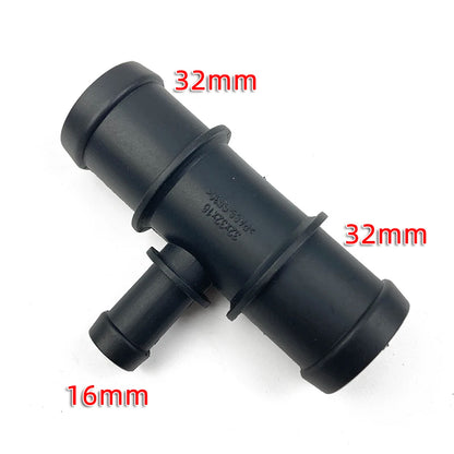 BOICY Coolant Water Pipe Tee Connector Car Black Auto 3 Way Tee Heater Water Hose Fitting Connector Kit for VW Audi Skoda Seat