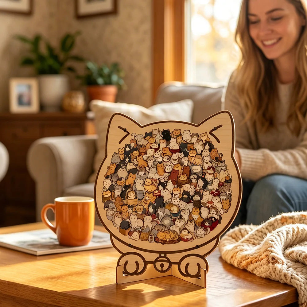 Animal Shape Wooden Jigsaw Puzzle With Stand Screwdriver Tools Adult Stress Relief Puzzle Home Desktop Decor Gift