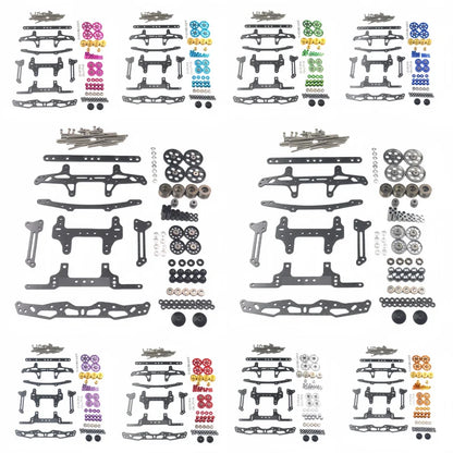 1SET Tamiya Four-Wheel Drive Vehicle VZ Chassis Modification Kit - Advanced Off-Road Lightweight Upgrade Accessories DIY 4WD