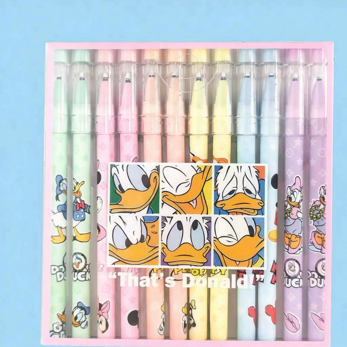 12 Pieces/Set Disney Mickey Mouse Gel Pen Cartoon Style Straight Erasable Pen Mickey Mouse House Cute Tall Erasable Pen