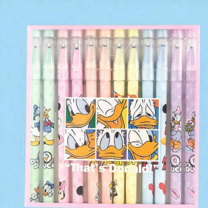 12 Pieces/Set Disney Mickey Mouse Gel Pen Cartoon Style Straight Erasable Pen Mickey Mouse House Cute Tall Erasable Pen