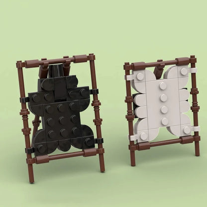 Medieval Scene Building Blocks Castle Street View Winery Tavern Loom Stove Leather Drying Rack Shooting Range Cannon Bricks Toys