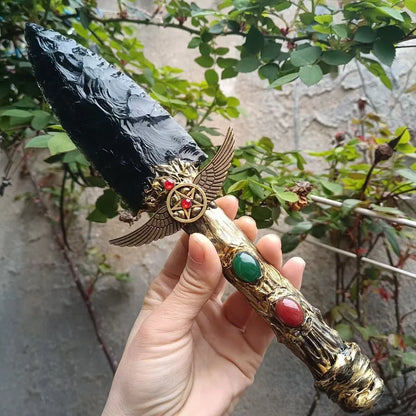 Hand Made Natural Black Obsidian Semi Precious Healing Stones Chakra Crystal Witch Magic Wands Reiki Stick For Home Decoration