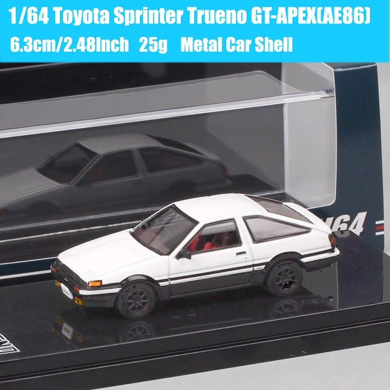 HJ64 1:64 Scale Toyota Sprinter Trueno GT APEX AE86 JDM Corolla Levin Car Model Diecasts & Toy Vehicles Hobby Japan Inital D