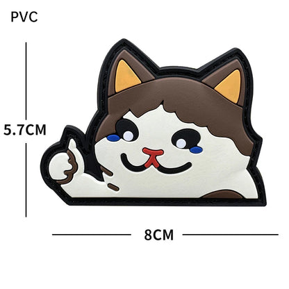 Cartoon Cat embroidery patch mouse luminous PVC Hook Loop armband outdoor DIY backpack Tactical Patches Backing
