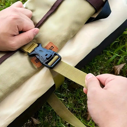 Heavy-Duty Outdoor Camping Luggage Straps - Adjustable Double Safety Buckle Luggage Packing Belt Bundling Rope of Cargoes
