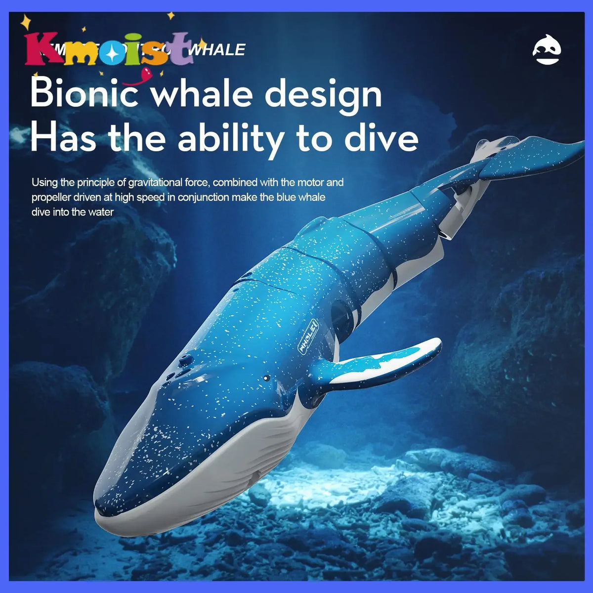 RC Shark 2.4G Remote-Controlled Submersible Simulated Whale Underwater Waterproof Toy Children Toys for Boys Kids Birthday Gifts