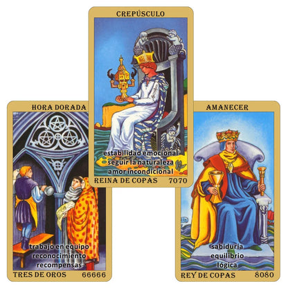 Spanish Tarot Deck, Classic Tarot Cards, 78 Cards with Keywords, The Time Revelation Deck, 12x7cm Cards, Fortune Telling Toys