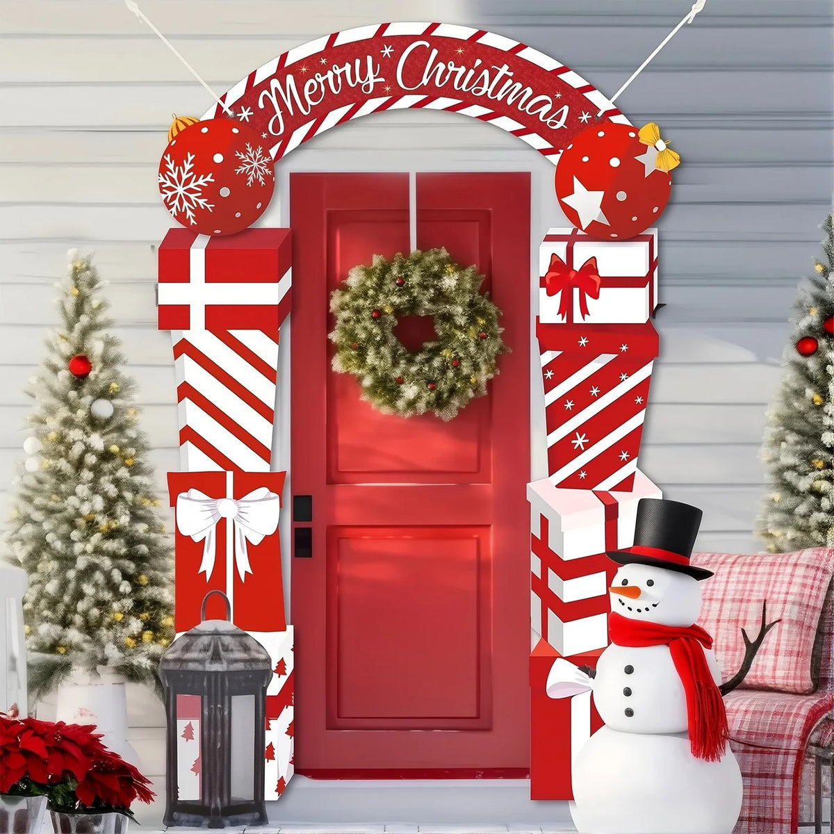 Christmas Hanging Door Banner Merry Christmas Decoration for Home festival Gift Box Xmas Door Navidad Notal Noel New Year 2026