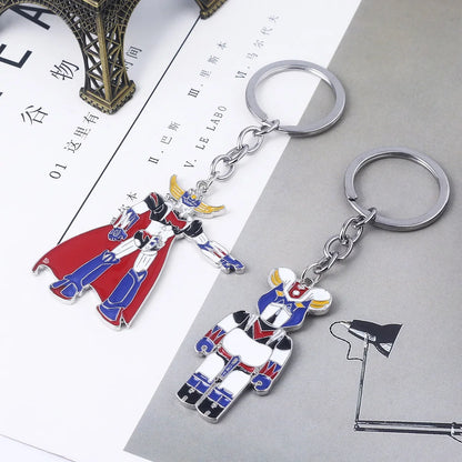 Anime Mazinger Z Keychain UFO Robot Bombardier Logo Keychain for Men Car Keychain Jewelry Accessories Gifts