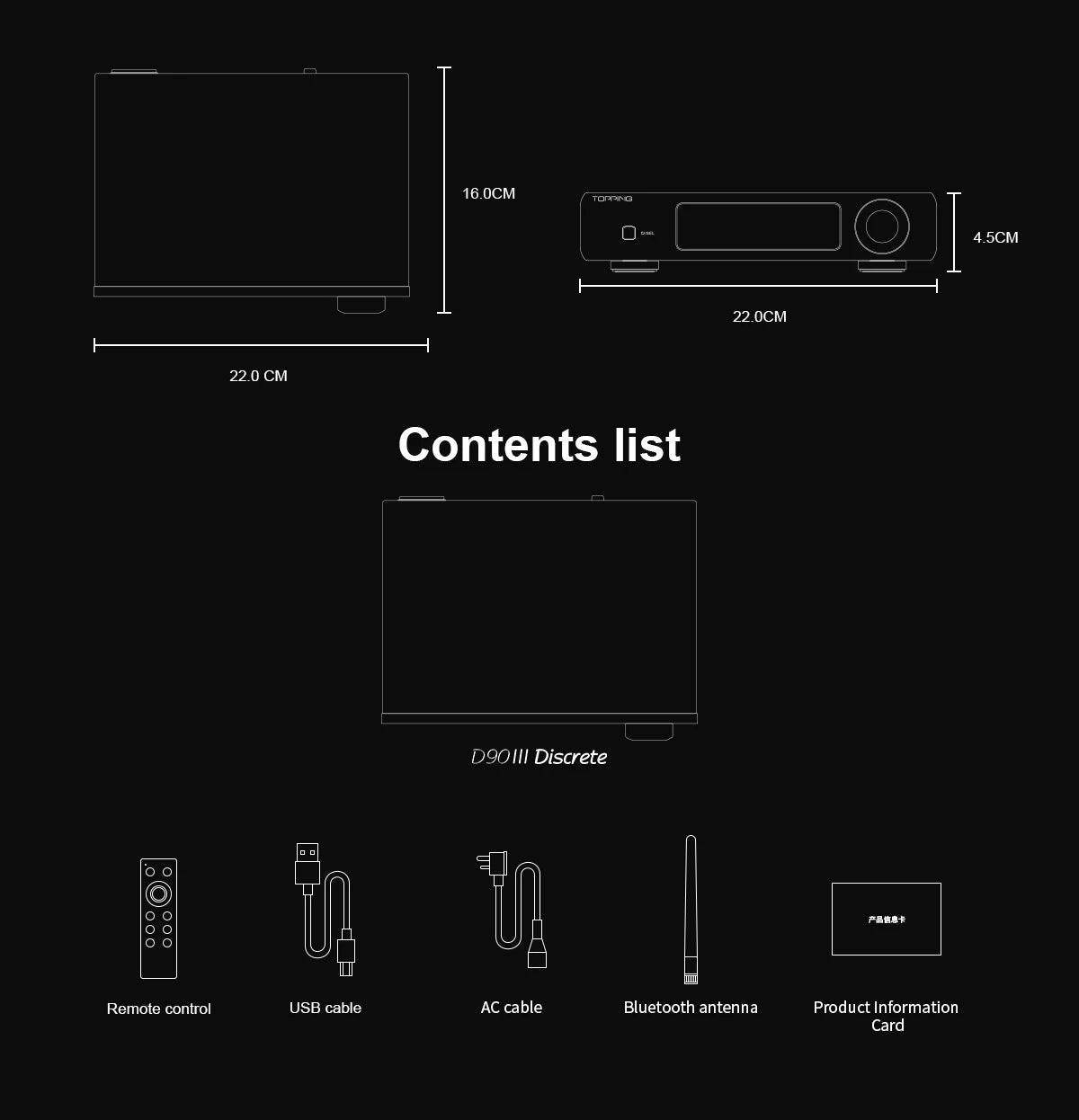 TOPPING D90 III Discrete Fully Balanced HiFi DAC PCM768 DSD512 BT5.1 Support LDAC with Remore Control Hi-Res Decoder