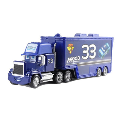 Pixar Car 2 Car 3 Storm Jackson Truck Lightning McQueen No：4 28 33 63 Container Truck Die Casting Mack Model Child Birthday Gift