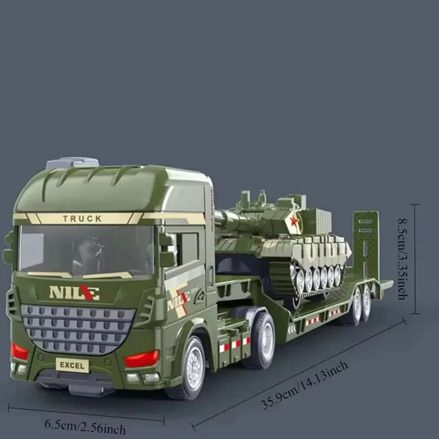 1pcs Scale-Carrier Container Engineering Set Vehicle Excavator Transport Truck Model Inertial Car Education Toys Gift for Childr