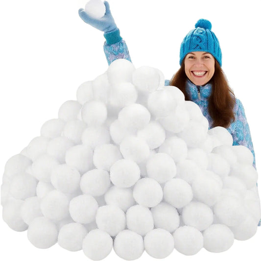 Artificial Snow Ball Realistic Fake Snow Toss Balls for Indoor Outdoor Winter Family Toss Games Christmas Tree Decoration