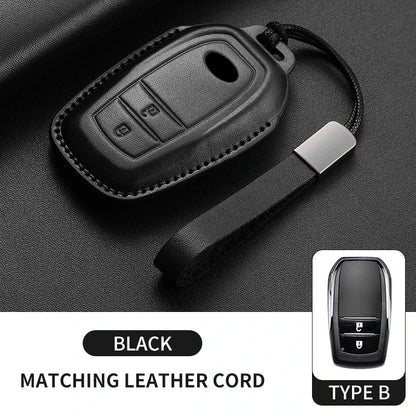 New Leather Car Remote Key Case Cover Shell For Toyota Prius Camry Corolla Avalon CHR RAV4 Land Cruiser Prado Keyless Key Fob