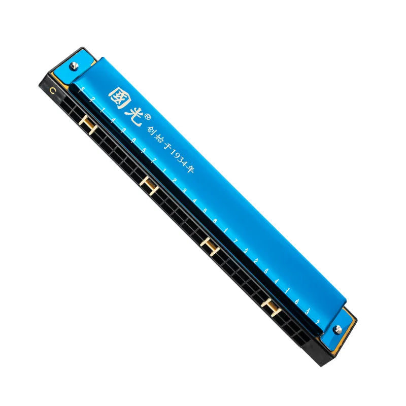 Guoguang 24-Hole 28-Hole Polyphonic Harmonica in C Key for Adults, Beginners, and Students, Entry-Level Performance Instrument, Commemorative Harmonica, Wide-Range Harmonica