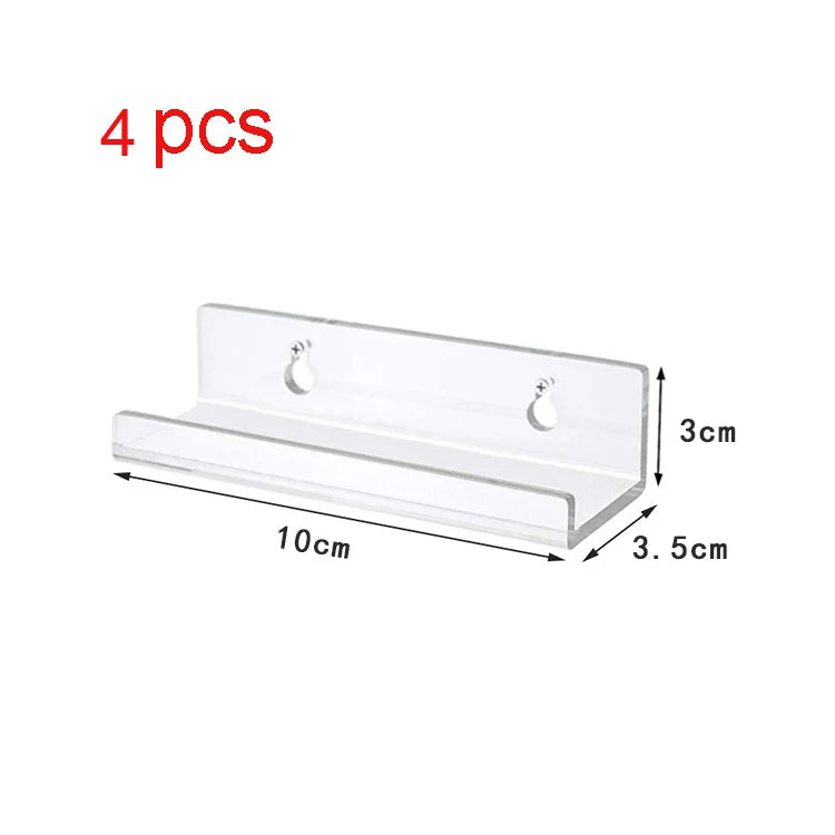 2/4/6/8pcs Clear Vinyl Record Shelf Wall Mount Holder Wall Acrylic Album Record Holder Display Your Daily LP For Home Decor