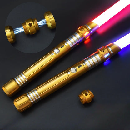 RGB Metal Lightsaber Dueling Smooth Swing Sword Sabre De Luz 7  Color Changing With Sounds  Flashing Toy
