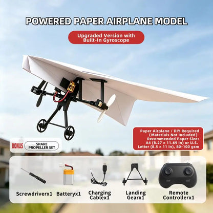 Remote Control Paper Airplane Electric Power Kit Diy Foldable Long Range Stable Flight Ultra Lightweight Plane Outdoor Toy