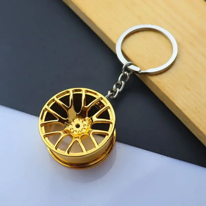 Metal Mini Car Auto Creative Wheel Keychain Parts Auto Enthusiast  Accessories KeyKeyring Ring Chain for Men Woman Lover Gift