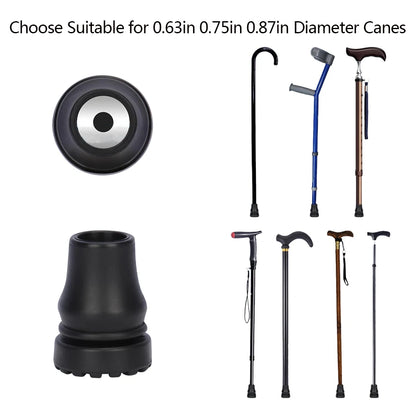 2Pcs Rubber Cane Tips Heavy Duty Walking Cane Tips Anti-Slip Replacement for Canes Walking Sticks Hiking Sticks Seniors Crutches