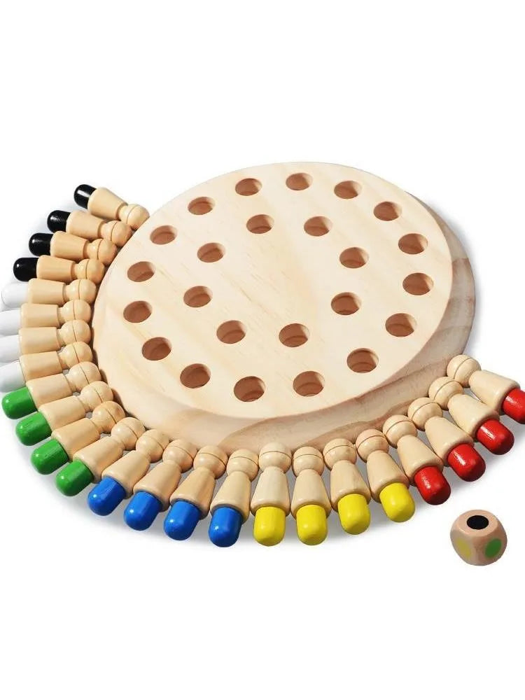 Wooden Puzzle Toys  Montessori Educational Learning Color Sensory BeBe Memory Match Stick Chess Party Game Children Kids
