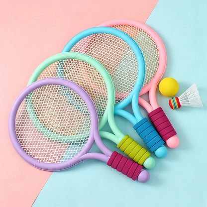Children's badminton tennis racket exercise reaction ability beginners family outdoor beach tennis kindergarten baby parent-chil