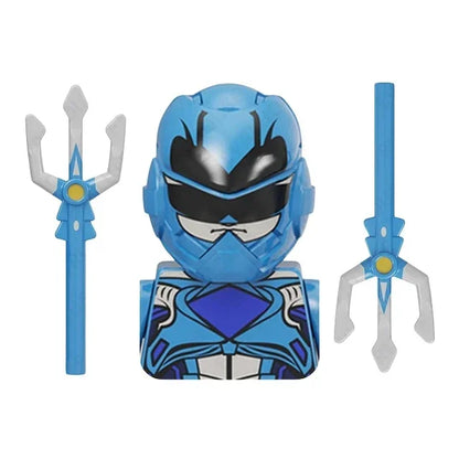 Powered Movie Rangers Mini Building Blocks Red Yellow Green Soliders Warrior Mighty Morphin Action Figures Toys Kids Gifts