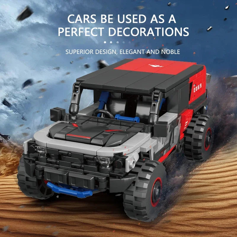 438PCS Off Road Rally Car Building Blocks City SUV Racing Vehicle Model MOC Bricks Educational Puzzle DIY Toys Holiday Gifts