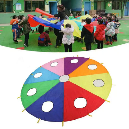 Rainbow Parachute Knock Gopher Multiplayer Interactive Hide Seek Outdoor Children Group Game Leisure Party Toy Gift Adults kids