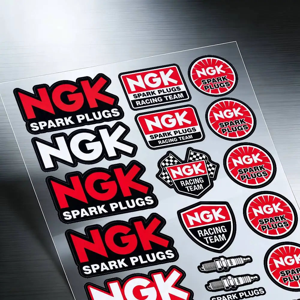 For NGK Reflective Motorcycle Stickers Waterproof Vinyl Decals for Motorbike Helmet Fuel Tank Bike