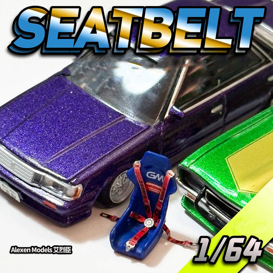 Alexen 1/64 Scale Metal Car Model with Seat Belts, Detailed Interior for Adults Collectors, Alloy Simulation Vehicle for Diorama