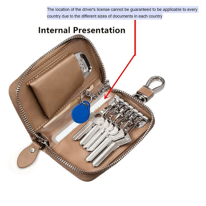 Genuine KeyChain Car Key Unisex Key Bag Multifunction Organizer Wallet Holder Smart Housekeeper Car Small Key Case Keys