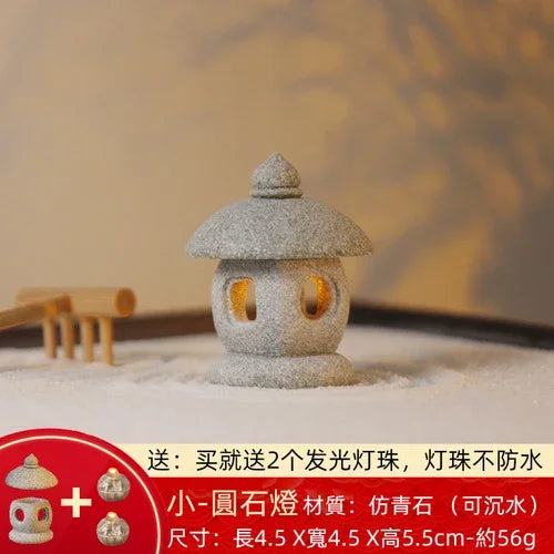 Landscape Decoration Fish Tank Micro Landscape Zen Style Ancient Style Japanese Stone Lantern Sand Table  Mini Decoration