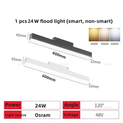 Magnetic Track LED Light Fixtures Flexible Ceiling Spotlight Rail Strip Magnet System For Indoor Modern Home Living Room Kitchen