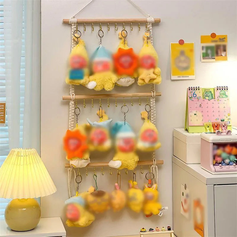 Doll Display Stand Wall Hanging with 30 Hooks Door Hanging Jewelry Holder Necklaces Display Doll Storage Rack