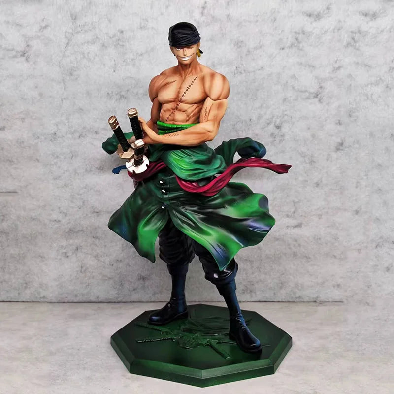 One Piece Roronoa Zoro 28cm Golden Mountain Draw Sword Gk Statue Anime Figure Collection Ornament Trendy Gift For Anime Fans