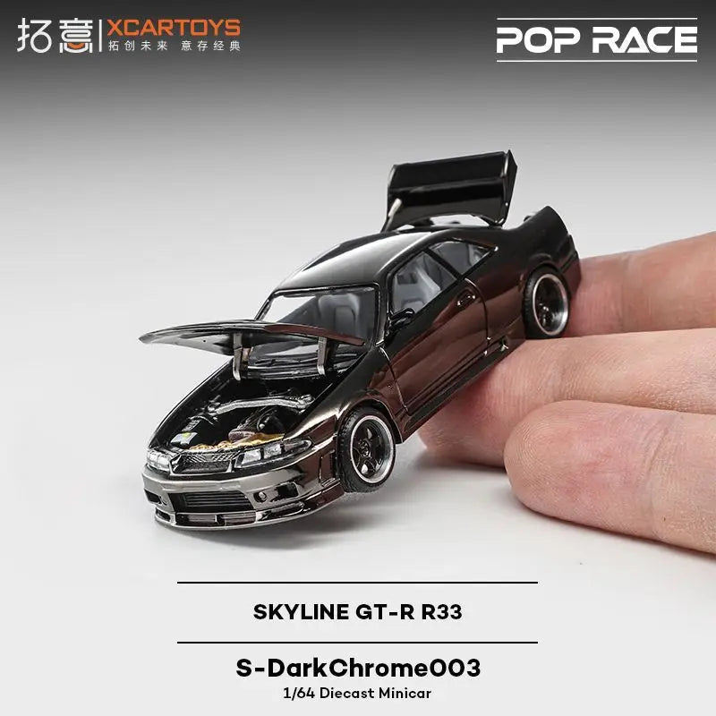 POPRACE XCARTOYS 1/64 SKYLINE GTR R33 God Of War Super Car Alloy Model Collection Display Souvenir Gift