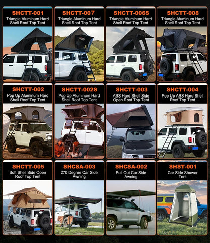 Aluminum 4 Person Rooftop Tent Hard Shell Camping Tent for Car Aluminium Hard Shell Roof Top Tent