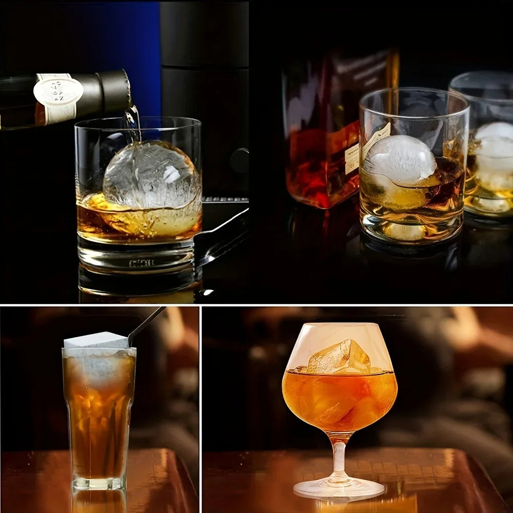 6-Grid Ice Silicone Cube Mold Tray DIY Freeze Ice Maker Creative Ice Cube Mold Barware Tools Perfect for Freezer, Cocktail