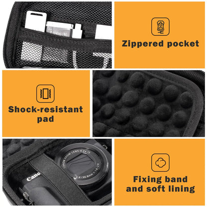 Hard Shell Digital Camera Case for Canon G7X Mark III Mark II, Sony Cybershot, PowerShot SX740, Ricoh GR III, Kodak Pixpro Case
