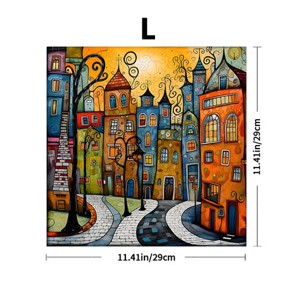 Unique Cartoon City Wooden Puzzle - Creative Irregular Shape Christmas, Birthday, and Holiday Perfect Gift  Suitable for Friends