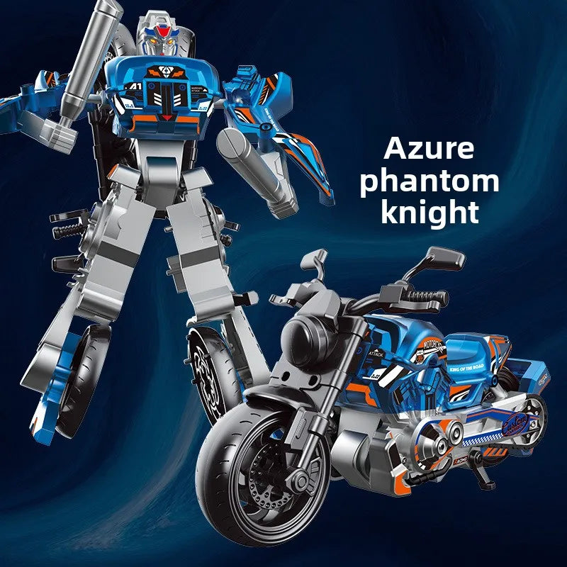 Deformed Motorcycle Robot Model Toy Educational DIY Bimorph Transformation Robot Gift
