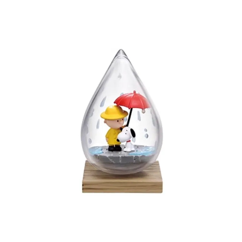RE-MENT Snoopy Scene Bottle Weather Bottle Miniature Spike Andy Blind Box Toys Anime Figures Collect Ornaments